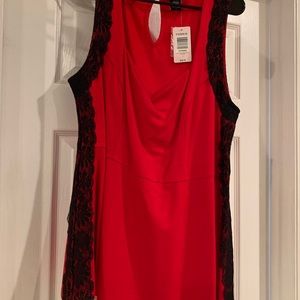 Red Torrid peplum top with lace